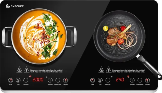 AMZCHEF kahe keedualaga induktsioonpliidiplaat, 3500 W