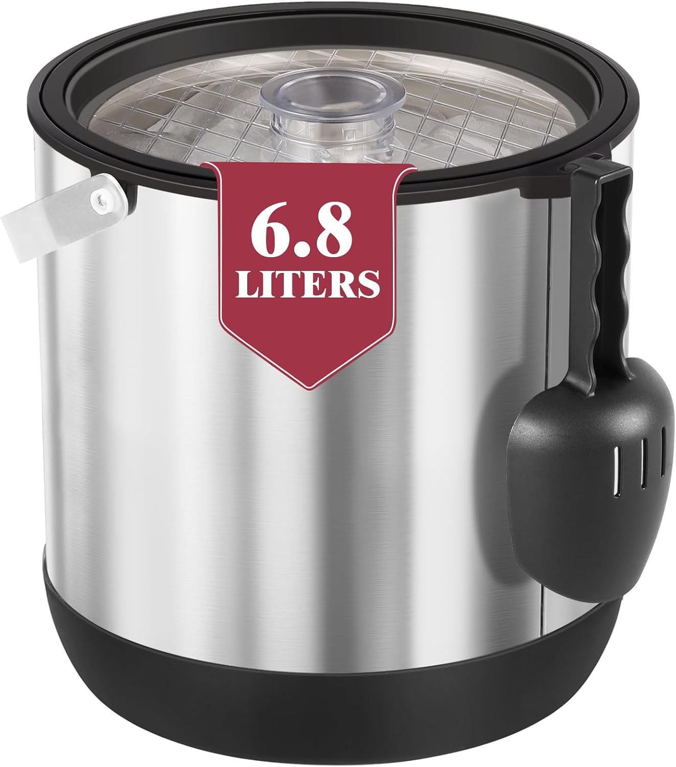 Roostevabast terasest jääämber 6,8 l kaane ja kühvliga